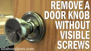 How to Remove a Door Knob with No Visible Screws [upl. by Alled]