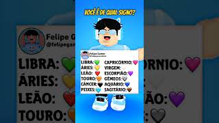 VOCÊ É DE QUAL SIGNO🤔 shortsroblox roblox [upl. by Karil]