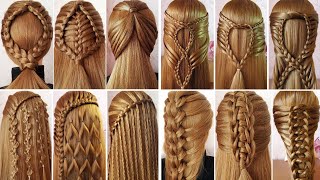 12 Easy Braid Hairstyle Tutorial 😍 Hairstyle Transformations 😍 Coiffures avec Tresses pour lécole [upl. by Aimar]