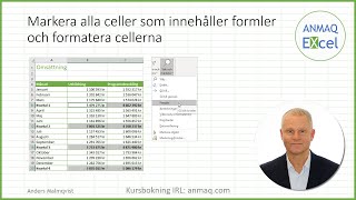 Markera alla celler som innehåller formler och formatera cellerna [upl. by Cull]