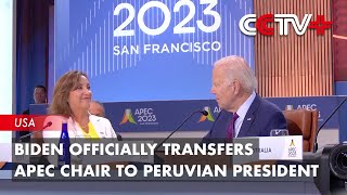 Biden Officially Transfers APEC Chair to Peruvian President [upl. by Starlene484]