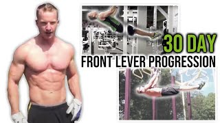 My One Month Front Lever Progression Beginner Progression Exercises  LiveLeanTV [upl. by Atiuqehc]