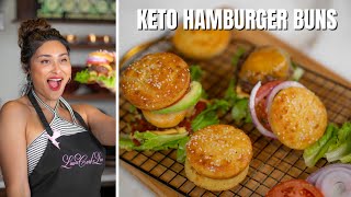 KETO HAMBURGER BUNS How To Make Easy Keto Hamburgers Buns  Only 2 Net Carbs [upl. by Garrot]