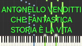 antonello vendittiche fantastica storia è la vitarallentatoslowpiano facile easy tutorial [upl. by Jacques]