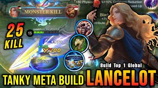 25 Kills Tanky META Build Lancelot Deadly Jungler  Build Top 1 Global Lancelot  MLBB [upl. by Watters]