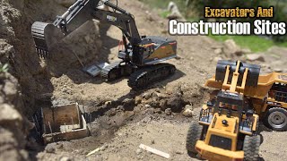 EXCAVATOR RC CONSTRUCTION Instalación de nueva tubería RC SCALE MODELS  Heavy Machinery Movie [upl. by Anuahsar]