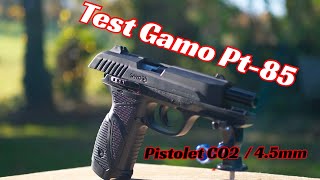 GAMO PT 85 Pistolet Co2 Blowback  plombs 45 mm et bbs présentation et test [upl. by Tamarra]