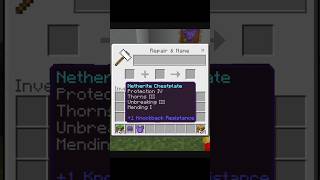 best Enchantments for chastplate in minecraft shorts [upl. by Gnilrac]