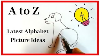 How to Draw Using Alphabets A to Z Learn to Draw Using Alphabets for Kids  Easy Drawing [upl. by Fae255]