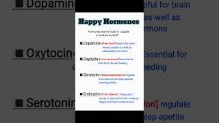 Happy Hormone Neurotransmitterquot subscribe shorts views viralvideo viralshorts learning [upl. by Nylia]