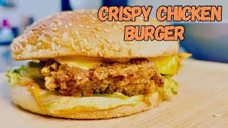 How to make Zinger Burger 🍔at home  Crispy Chicken Flaky Burger  Delish Food with Maria [upl. by Imeon]