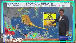 Tracking the Tropics National Hurricane Center has increasing chances for tropical system [upl. by Burget]