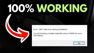 Install error 1603 Fatal error during installation on Windows 11 FIXED [upl. by Todd]