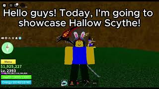 Hallow Scythe Showcase Blox Fruits UPDATE 23 [upl. by Yuht]