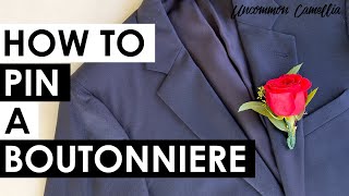 How to Pin a Boutonnière or Corsage StepbyStep Tutorial [upl. by Jerry887]