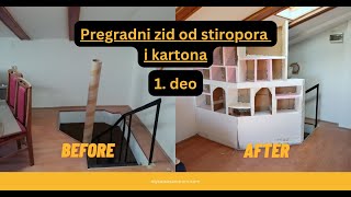 Kako napraviti pregradni zid od stiropora i kartona [upl. by Ecirtak]