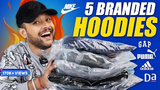 5 BEST Winter HoodiesSweatshirts FOR MEN 2024 🔥 Nike Puma Gap Hoodies Haul Review  ONE CHANCE [upl. by Nimaj]