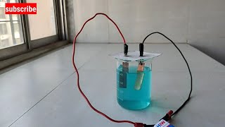 electrolysis of copper sulphate solution using copper electrodes ll electroplating using copper [upl. by Ellerret]