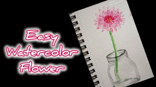 EASY WATERCOLOR FLOWERS PAINTING [upl. by Oz]