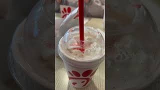 Free Peppermint Chip Milkshake of ChickfilA it’s so Good asmrfood asmr milkshake youtubeshort [upl. by Koh]