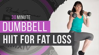 30 minute Dumbbell HIIT to LOSE WEIGHT  A Workout for Women Over 40 [upl. by Encrata]