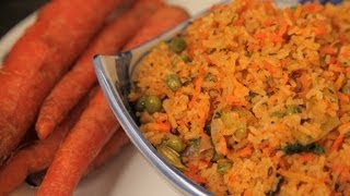 Carrot And Peas Pulao Rice By Seema [upl. by Kimmel]