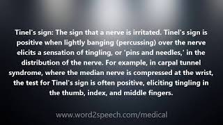 Tinels sign  Medical Meaning and Pronunciation [upl. by Henrieta]