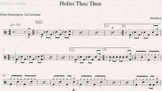 Holier Than Thou  Metallica  Drum Sheet Demo [upl. by Roana515]