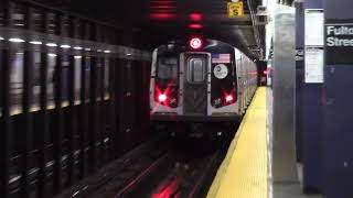 IND Crosstown Line G Trains at Fulton StR160A R160B  NYC Subway [upl. by Kemble]