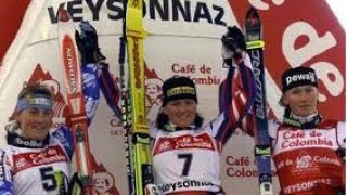 Alexandra Meissnitzer wins downhill Veysonnaz 1998 [upl. by Adias]