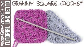 Mattonella Granny Square Classica  Tutorial Uncinetto sub Eng y Esp [upl. by Yenohtna]