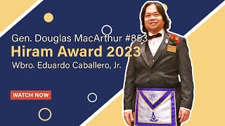 2023 Hiram Awardee Wbro Ed Caballero [upl. by Furlani37]