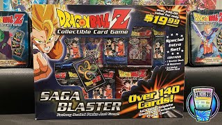 Dragon Ball Z Collectible Card Game Saga Blaster Box 2001 SEALED OPENING  FOILED [upl. by Aldas704]