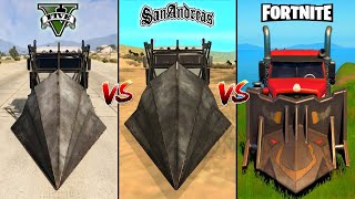 GTA 5 BIG RAMP CAR VS GTA SAN ANDREAS BIG RAMP CAR VS FORTNITE BIG RAMP CAR  WHICH IS BEST [upl. by Madelaine465]