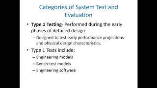 Systems EngineeringTest Evaluation and Validation [upl. by Eetnuahs]