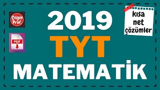 2019 TYT MATEMATİK PDF  2019 TYT Matematik Soru Çözümleri [upl. by Aneladdam603]