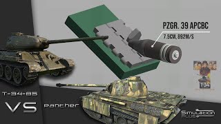 Panther VS T3485  T34 Movie Scene  Armour Piercing Simulation [upl. by Territus]