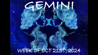 GEMINI GENERAL WEEKLY ENERGIES OCT 21ST 2024 [upl. by Jacquette512]