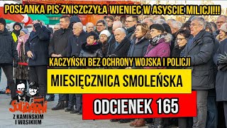 165 Miesięcznica Smoleńska  Kaczyński bez ochrony policji i wojska Posłanka PiS zniszczyła wieniec [upl. by Angelique]