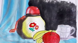 Still life painting for beginners  make Still life painting  poster colours [upl. by Salina200]