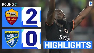 RomaFrosinone 20  Lukaku fires Roma to first win in three Goals amp Highlights  Serie A 202324 [upl. by Aleacem]