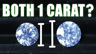 DIAMOND CARAT EXPLAINED with SIZE COMPARISONS Why Most 1 Carat Diamonds Are Different Sizes [upl. by Amalle]