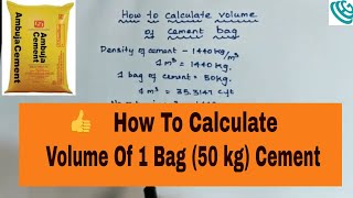 how to calculate volume of one bag of cement [upl. by Thornburg]