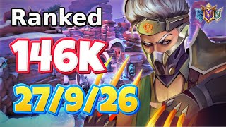 146k Dmg  27 Kills KOGA Carry in PC Adrenaline Junkie Paladins Ranked Jumping Koga Build [upl. by Arim265]