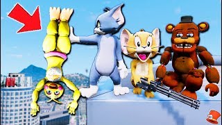 EVIL TOM amp JERRY DESTROYS All Animatronics GTA 5 Mods FNAF RedHatter [upl. by Binnings264]