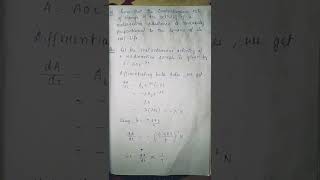 Prove that instantaneous rate of change of activity of radioactive CLASS 12 PHYSICS [upl. by Aniuqal]