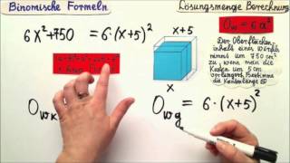 Binomische Formeln Textaufgabe 2 Gleichung aufstellen und lösen [upl. by Casi709]