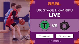 Orissaare vs Tukums  BBBL Boys U16 [upl. by Tdnarb725]