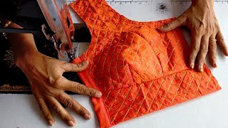 Simple katori blouse cutting and sttiching Very eAsy Method Full Video [upl. by Yelsek]