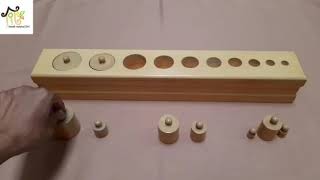 Puzzle Silinder Knobbed Cylinders  Seri Tutorial Montessori Area Stimuli Indra Sensorial [upl. by Bouchier]